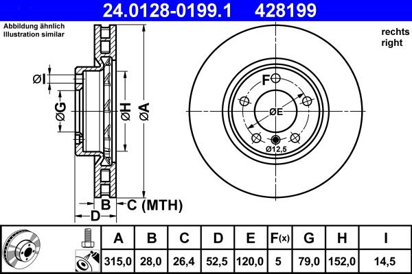 ATE 24.0128-0199.1 - Disc frana www.parts5.com