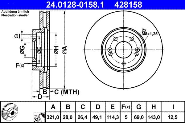 ATE 24.0128-0158.1 - Brake Disc www.parts5.com