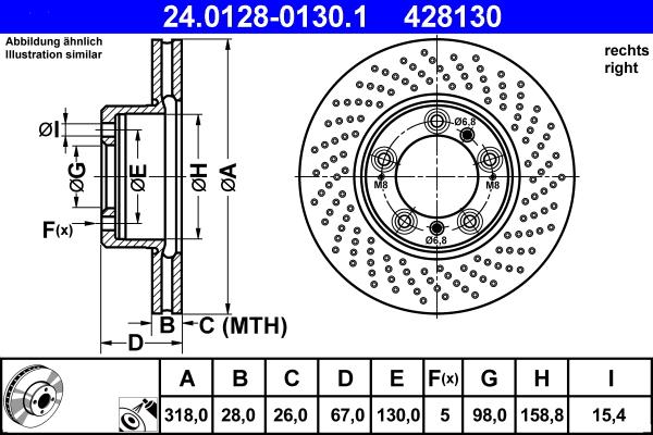 ATE 24.0128-0130.1 - Disc frana www.parts5.com