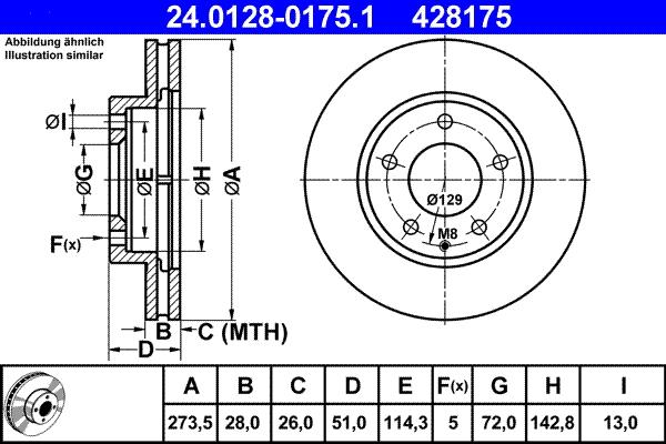 ATE 24.0128-0175.1 - Brake Disc www.parts5.com