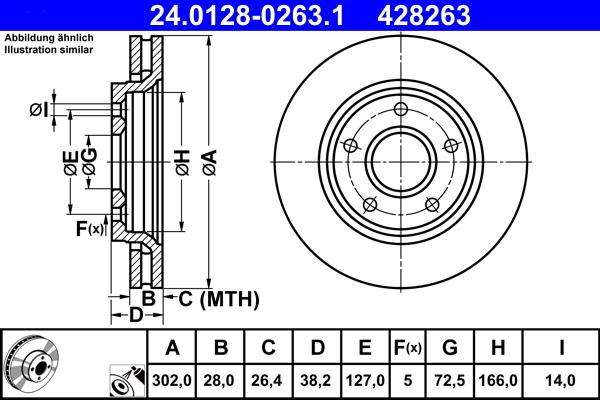 ATE 24.0128-0263.1 - Тормозной диск www.parts5.com