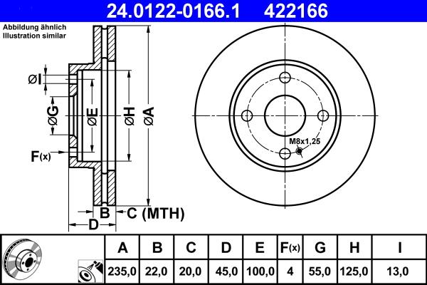 ATE 24.0122-0166.1 - Brake Disc www.parts5.com