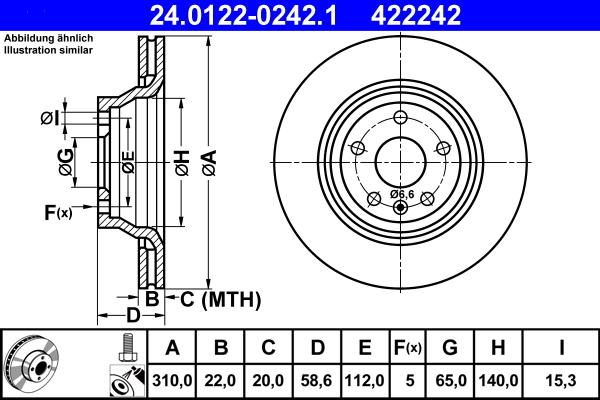 ATE 24.0122-0242.1 - Bremsscheibe www.parts5.com