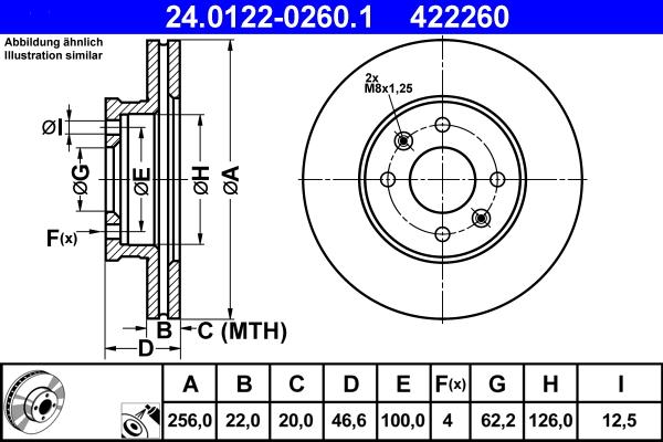 ATE 24.0122-0260.1 - Тормозной диск www.parts5.com