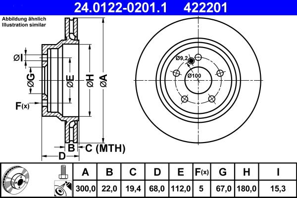 ATE 24.0122-0201.1 - Brzdový kotúč www.parts5.com