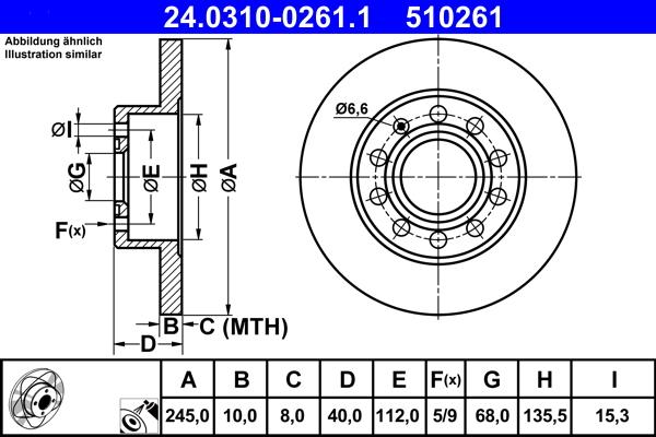 ATE 24.0310-0261.1 - Brake Disc parts5.com