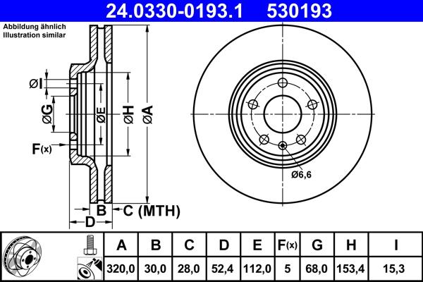 ATE 24.0330-0193.1 - Disco de freno www.parts5.com