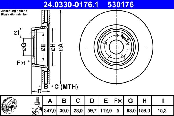 ATE 24.0330-0176.1 - Disc frana www.parts5.com