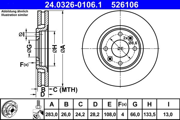 ATE 24.0326-0106.1 - Brake Disc www.parts5.com