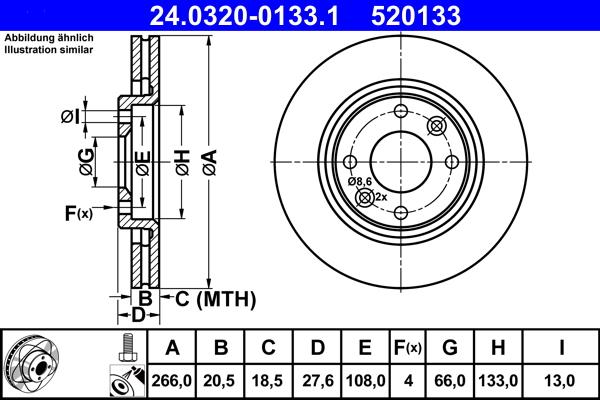 ATE 24.0320-0133.1 - Zavorni kolut www.parts5.com