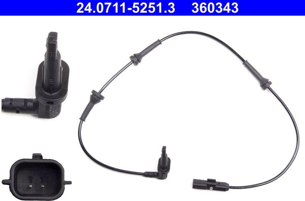 ATE 24.0711-5251.3 - Capteur, vitesse de roue www.parts5.com