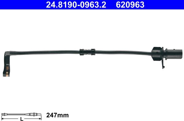 ATE 24.8190-0963.2 - Сигнализатор, износ тормозных колодок www.parts5.com