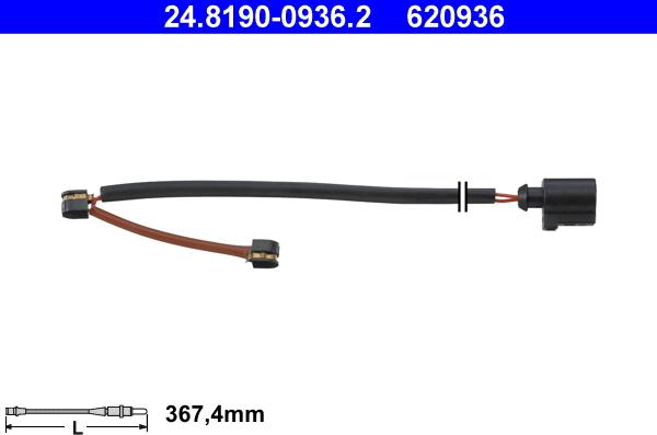 ATE 24.8190-0936.2 - Warning Contact, brake pad wear www.parts5.com