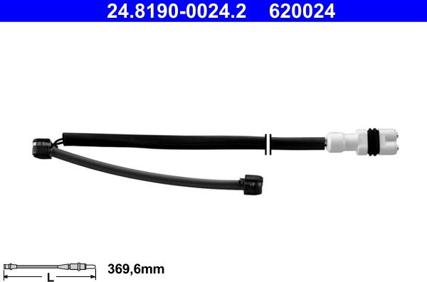 ATE 24.8190-0024.2 - Senzor de avertizare,uzura placute de frana www.parts5.com