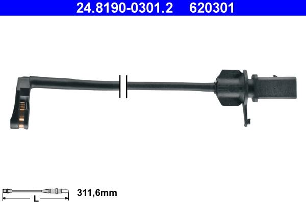 ATE 24.8190-0301.2 - Warning Contact, brake pad wear parts5.com