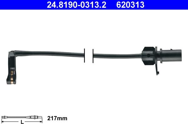 ATE 24.8190-0313.2 - Warning Contact, brake pad wear www.parts5.com