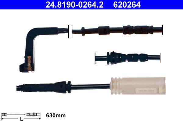 ATE 24.8190-0264.2 - Senzor de avertizare,uzura placute de frana parts5.com