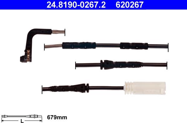 ATE 24.8190-0267.2 - Senzor de avertizare,uzura placute de frana www.parts5.com