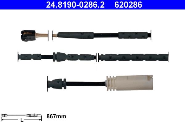 ATE 24.8190-0286.2 - Opozorilni kontakt, obraba zavorne obloge www.parts5.com