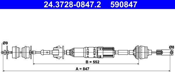 ATE 24.3728-0847.2 - Cablu ambreiaj www.parts5.com