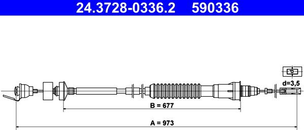 ATE 24.3728-0336.2 - Clutch Cable www.parts5.com