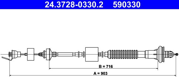 ATE 24.3728-0330.2 - Clutch Cable www.parts5.com