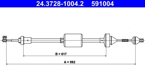 ATE 24.3728-1004.2 - Clutch Cable www.parts5.com