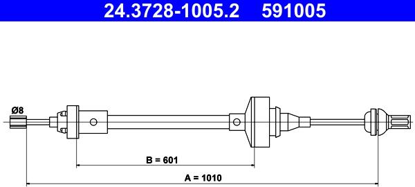 ATE 24.3728-1005.2 - Въжен механизъм, задействане на съединителя www.parts5.com