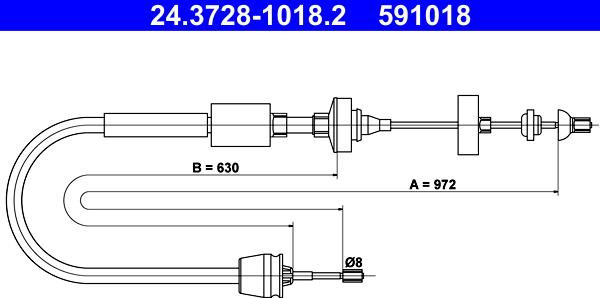 ATE 24.3728-1018.2 - Tažné lanko, ovládání spojky www.parts5.com