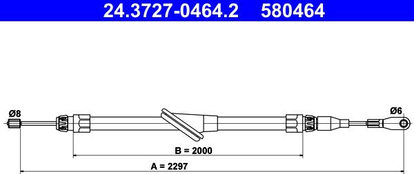 ATE 24.3727-0464.2 - Cablu, frana de parcare www.parts5.com