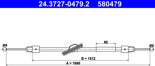 ATE 24.3727-0479.2 - Vaijeri, seisontajarru www.parts5.com