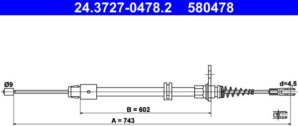 ATE 24.3727-0478.2 - Tažné lanko, parkovací brzda www.parts5.com