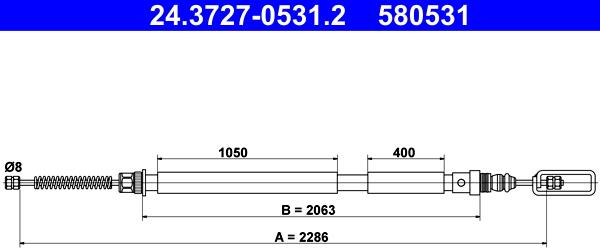 ATE 24.3727-0531.2 - Cable, parking brake www.parts5.com