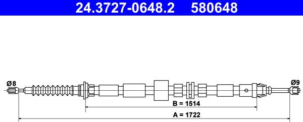 ATE 24.3727-0648.2 - Cable, parking brake www.parts5.com