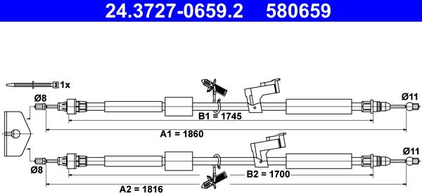 ATE 24.3727-0659.2 - Cable, parking brake www.parts5.com