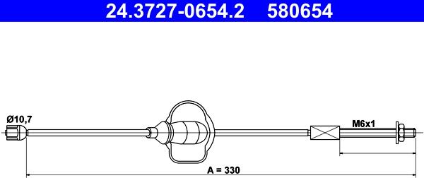 ATE 24.3727-0654.2 - Cable, parking brake www.parts5.com