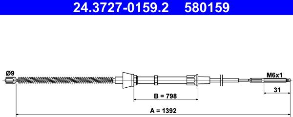 ATE 24.3727-0159.2 - Cable, parking brake www.parts5.com