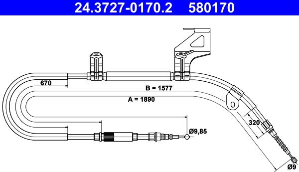 ATE 24.3727-0170.2 - Cable, parking brake www.parts5.com