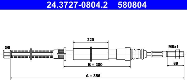 ATE 24.3727-0804.2 - Cable, parking brake www.parts5.com