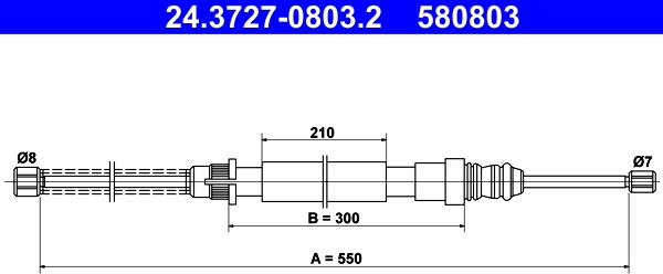 ATE 24.3727-0803.2 - Cable, parking brake www.parts5.com