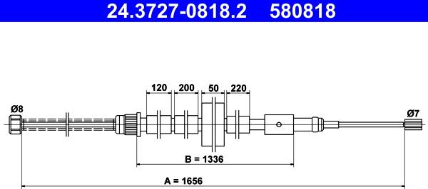 ATE 24.3727-0818.2 - Tel halat, el freni www.parts5.com