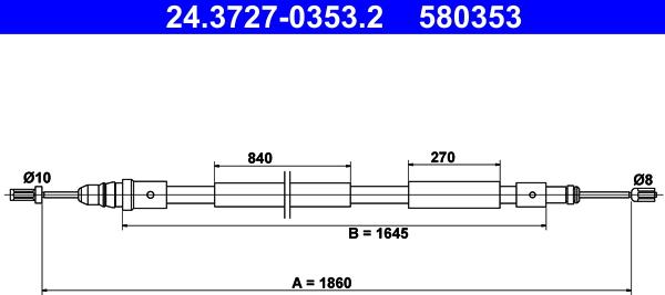 ATE 24.3727-0353.2 - Cable, parking brake www.parts5.com