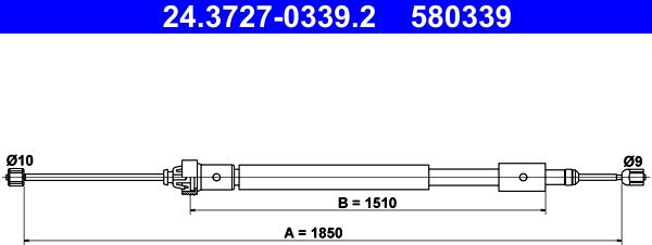 ATE 24.3727-0339.2 - Cablu, frana de parcare www.parts5.com