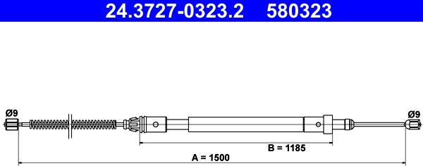 ATE 24.3727-0323.2 - Cablu, frana de parcare www.parts5.com