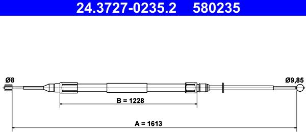 ATE 24.3727-0235.2 - Cable de accionamiento, freno de estacionamiento www.parts5.com