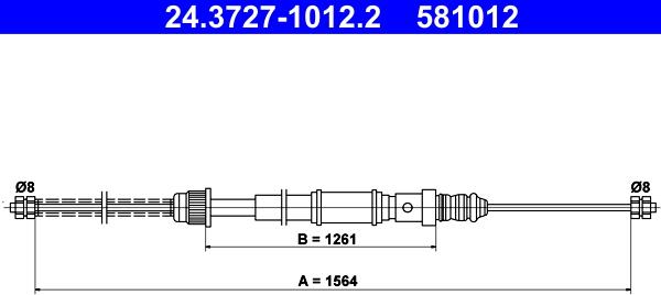 ATE 24.3727-1012.2 - Cięgło, hamulec postojowy www.parts5.com