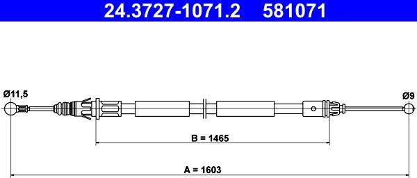 ATE 24.3727-1071.2 - Vaijeri, seisontajarru www.parts5.com