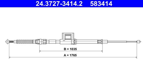 ATE 24.3727-3414.2 - Ντίζα, φρένο ακινητοποίησης www.parts5.com