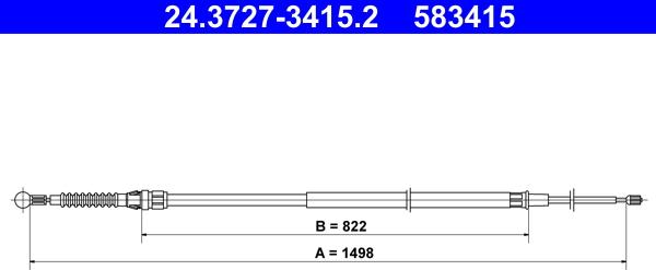 ATE 24.3727-3415.2 - Cablu, frana de parcare www.parts5.com