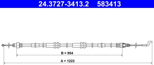 ATE 24.3727-3413.2 - Cablu, frana de parcare www.parts5.com